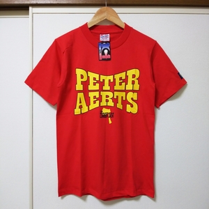 【新品タグ付き】PETER AERTS ピーターアーツ K-1グランプリ 半袖Tシャツ S34-36サイズ レッド 未使用 自宅保管品