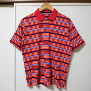 [ Golf ]PARADISO Paradiso рубашка-поло с коротким рукавом M размер красный окантовка вышивка Logo 