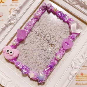 ハートちゃんとグミの ホイップデコ トレカケース(パープル) グミ 白薔薇