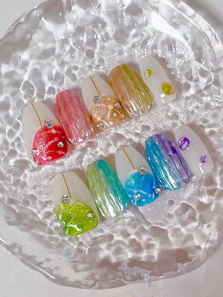 夏祭り ヨーヨーネイルチップ