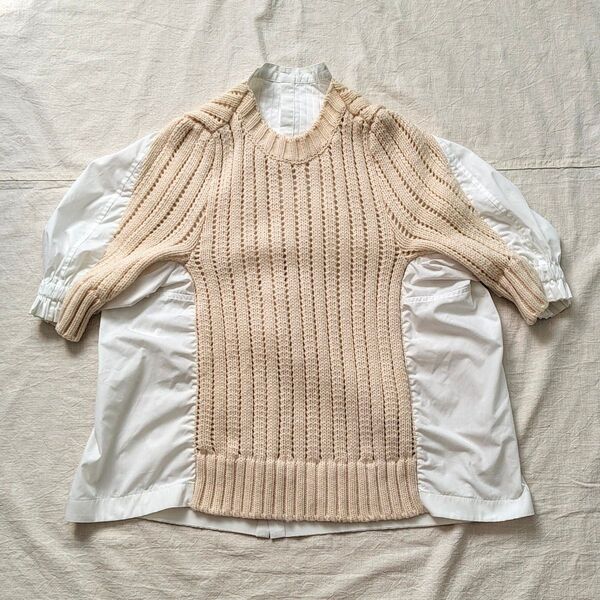 sacai サカイ ドッキングニット シャツ