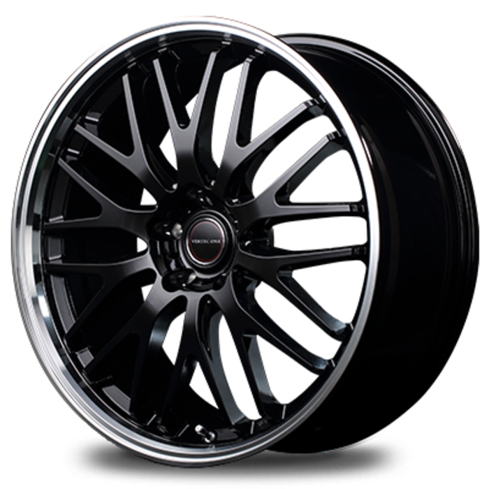 業販 YOKOHAMA ADVAN APEX V601 235/50R18 VERTEC ONE EXE10 グロッシーブラック/リムポリッシュ 18インチ 8J+42 5H-114.3 4本