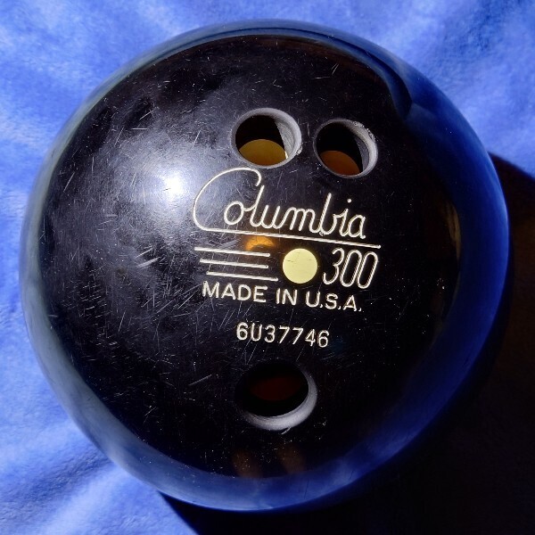 【美品/USA製】Columbia 300 ホワイトドット 13ポンド ボウリングボール ブラック 黒 コロンビア