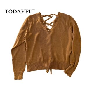 【TODAYFUL】 ニット Vネック 長袖 サマーニット スプリングニット 綿ニット vニット