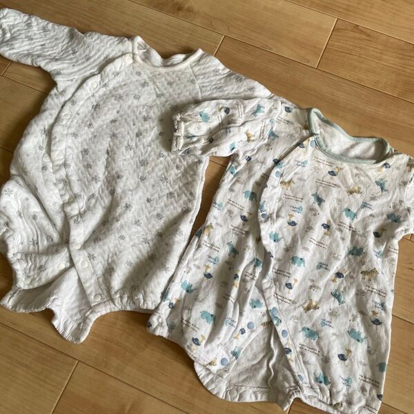 ベビー ベビー服 パジャマ カバーオール 動物 雪 2way ロンパース 男の子 女の子 長袖ロンパース