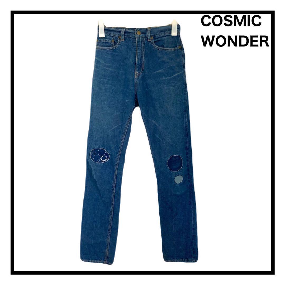 COSMIC WONDER 刺繍ワッペン付き デニムパンツ レディース 日本製