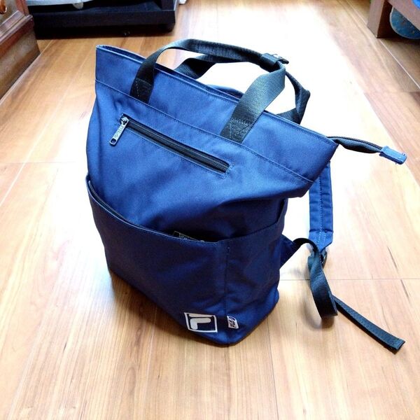 【未使用】 リュックサック トートバッグ 2way FILA フィラ ブルー 紺