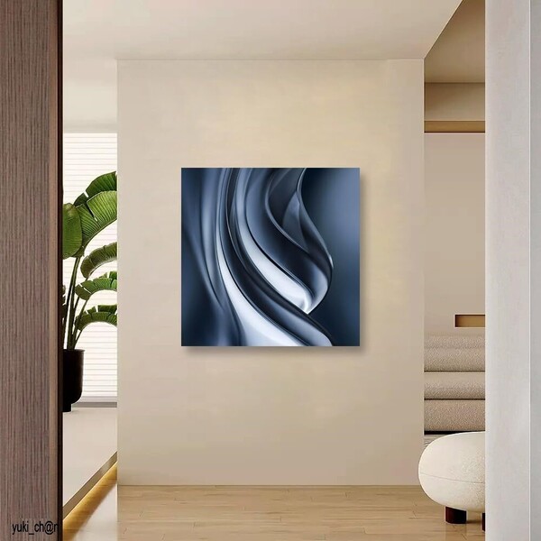 アートパネル 抽象画 リビング 灰色 40×40cm 正方形 アートフレーム 絵画 キャンバス 額付 ウォールアート ポップアート モダンアート