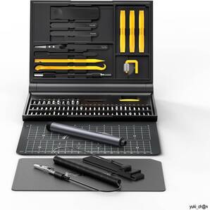 電動精密ドライバーセット 精密機器修理作業台 12種類 64本磁気ビット 工具セット 3段トルク 3N.m スマホ メガネ ゲーム機 ガジェット