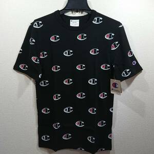 新品本物CHAMPION チャンピオン/半袖Tシャツ/Heritage Tee All Over Print/黒/S