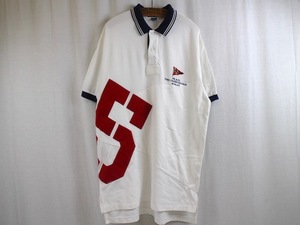 Polo by Ralph Lauren■コットン切り替えポロシャツ ホワイト×ネイビー/L ラルフローレン