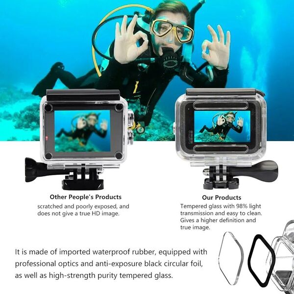 防水ケース 保護ハウジング 水中ダイビングハウジング GoPro hero 12 hero 11 hero 10 hero 9 防