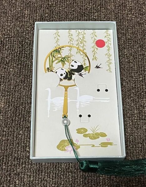 栞 しおり パンダ 金属製 新品 未使用 箱あり 2個セット