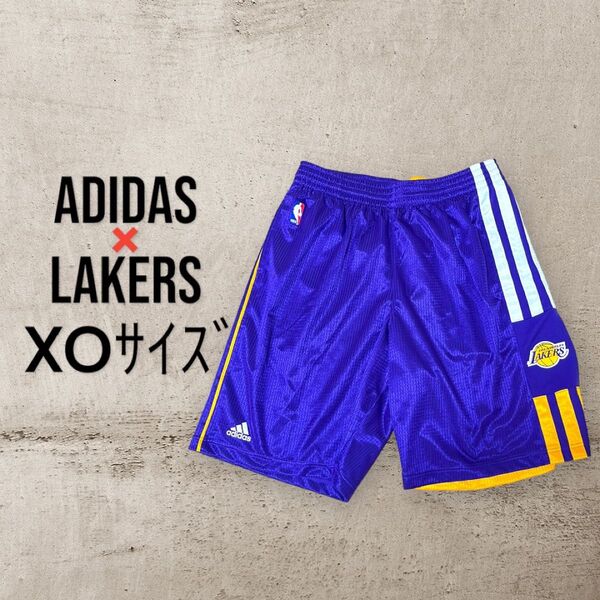 adidas アディダス レイカーズ バスパン ハーフパンツ XO