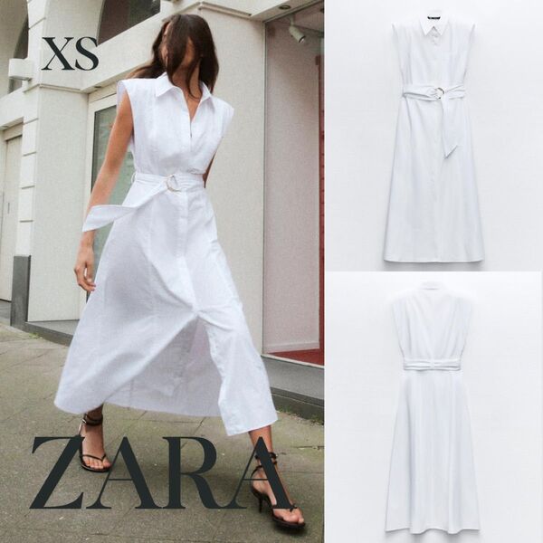 ZARA ザラ ロングポプリンワンピース XS