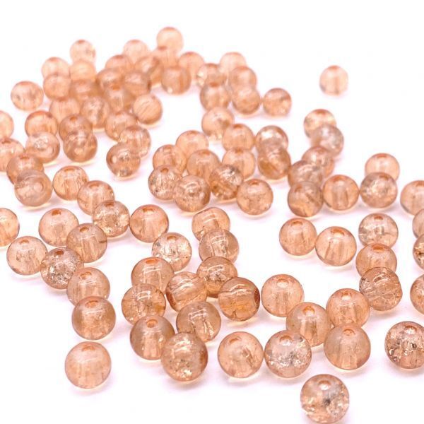 ハンドメイド クラフト パーツ クラックビーズ 6mm 約100個 ライトサーモン