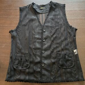 ベスト ジレ レース 重ね着 羽織り 前あき