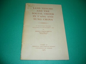 ☆Land Tenure and the Social Order in T'ang and Sung China☆中国