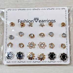 【新品】ファッションイヤリング 24個セット おしゃれ ゴールド
