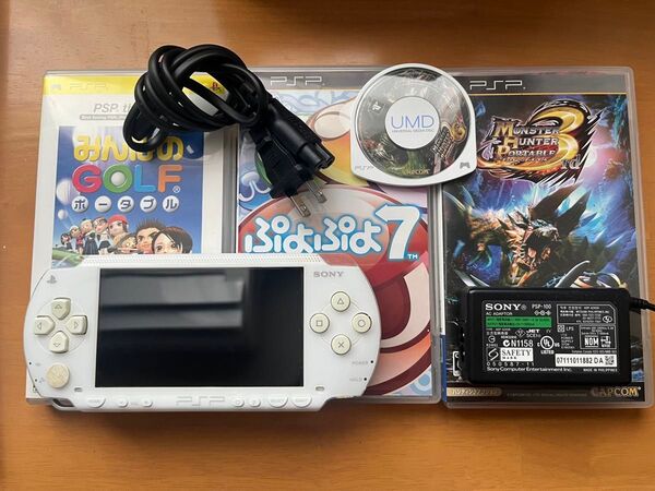 PSP 1000 ソフト付き プレイステーションポータブル ホワイト ピーエスピー