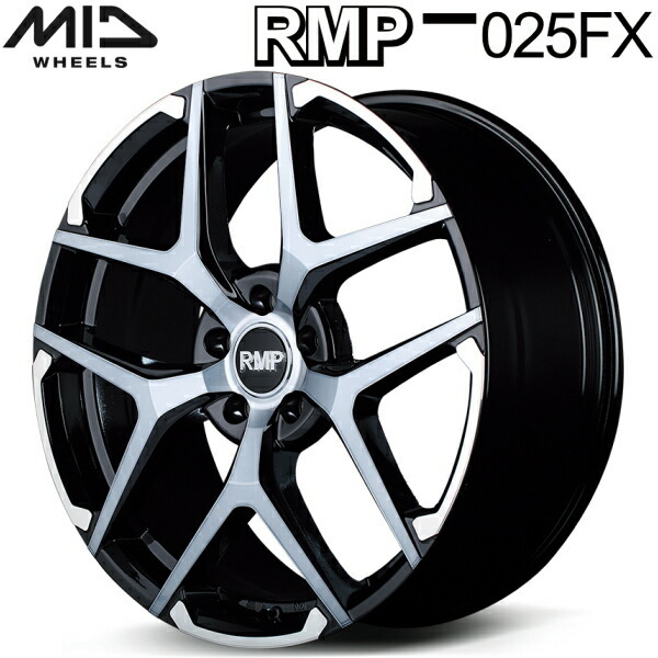 MID RMP 025FX 4本Set ブラックポリッシュ/ハイブリッドクリア/シルバー 7.0J-18インチ 5穴/PCD114.3 インセット+42