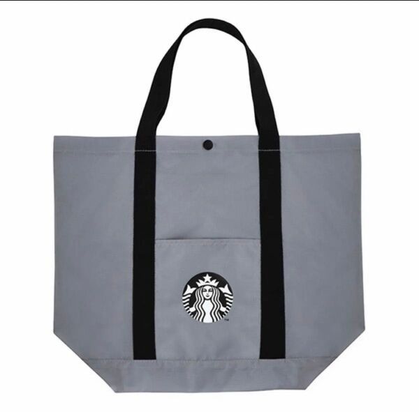 海外限定スターバックス starbucks coffee スタバロゴマーク セイレーン 折り畳みエコバッグ(グレー)トートバッグ