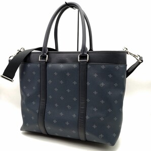送料無料 美品 COACH コーチ メンズ トートバッグ ペリー ビジネス トート フォーダイアモンド プリント F29033 ネイビー