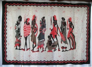 Art hand Auction Nuevo estilo africano Batik étnico tamaño extra grande, obra de arte, cuadro, otros