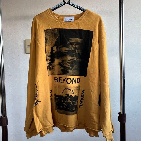 Black Weirdos Layered Sweat Mustard 古着