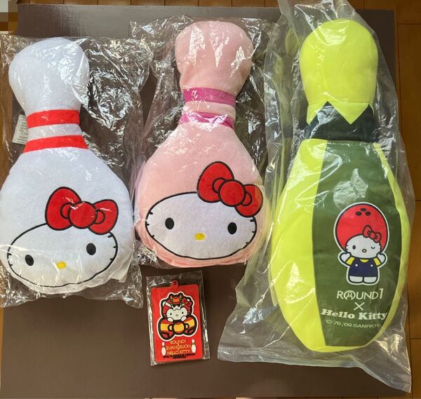 ROUND1 キティ ふわふわソフトピン フワッと香る夢まくら ラバーカードケース ラウンドワンセット まとめ売り
