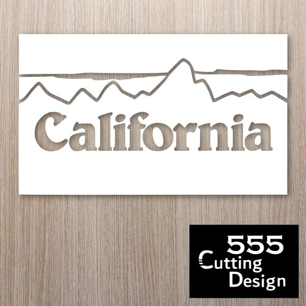 カリフォルニア デザインロゴ カッティングステッカー白