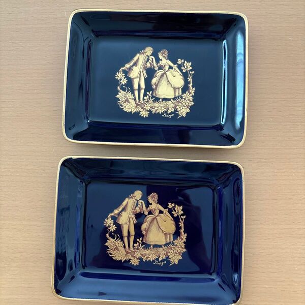 リモージュ Limoges castle 角皿 2枚セット アンティーク 陶磁器