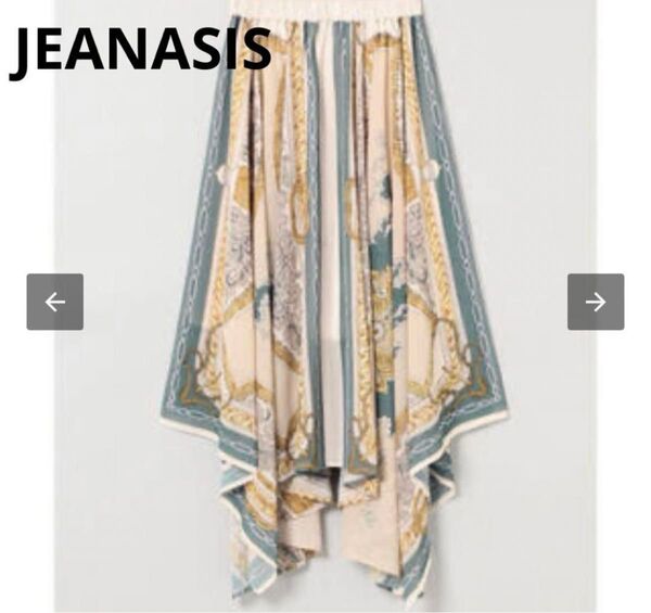 JEANASIS ジーナシス スカーフ風 アシンメトリーロングスカート
