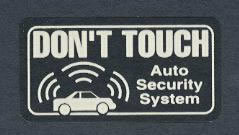 送料250円～　【外貼り蓄光】 セキュリティステッカー 【DON'T TOUCH Auto Security System】 3057 66X32ｍｍ