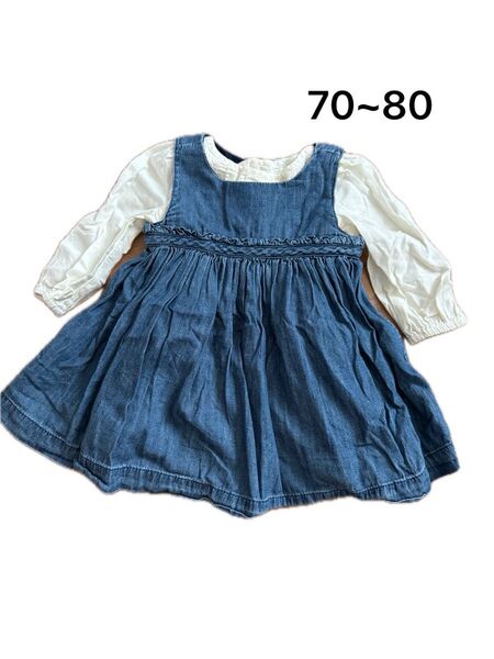 女の子 チュニック GAP ベビーギャップ ワンピース セット売り 白シャツ ブラウス デニムスカート 春夏 秋冬
