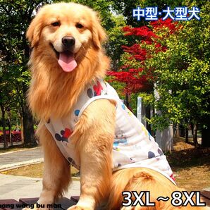 犬服 ペット服 中型犬 大型犬 メッシュ タンクトップ:3XL〜8XL