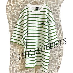 出品停止中 グリーン ボーダー Tシャツ カエル THE MUPPETS