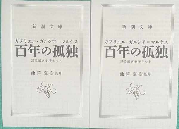 百年の孤独 読み解き支援キット 池澤夏樹 新品未読品 2枚セット