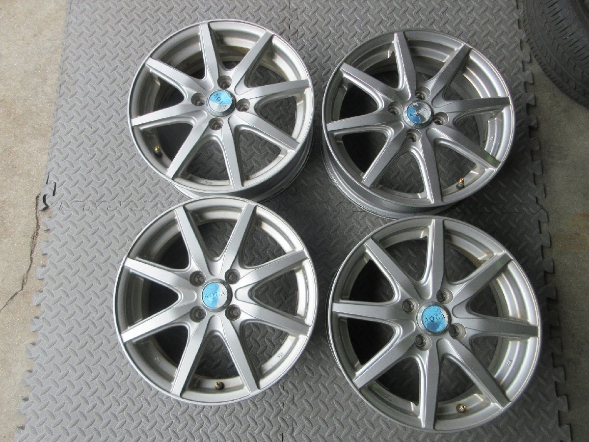 8180ヘ1○ 15×5J PCD100 4H +39 AQUA アルミホイール 4本 JW 【本州四国九州送料無料】
