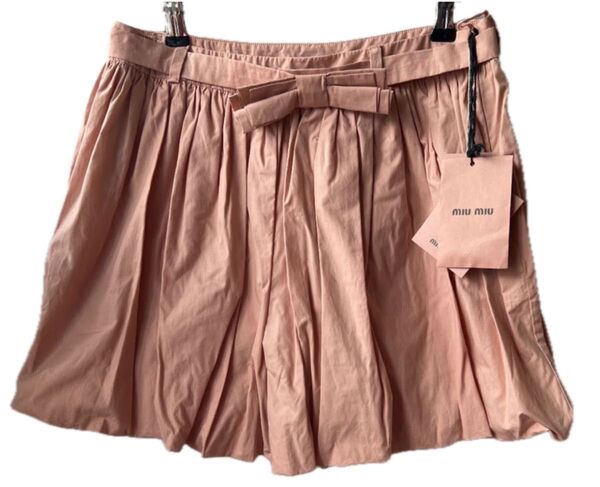 【新品未使用】miumiu ミュウミュウ ショートパンツ ピンク リボン タグ有