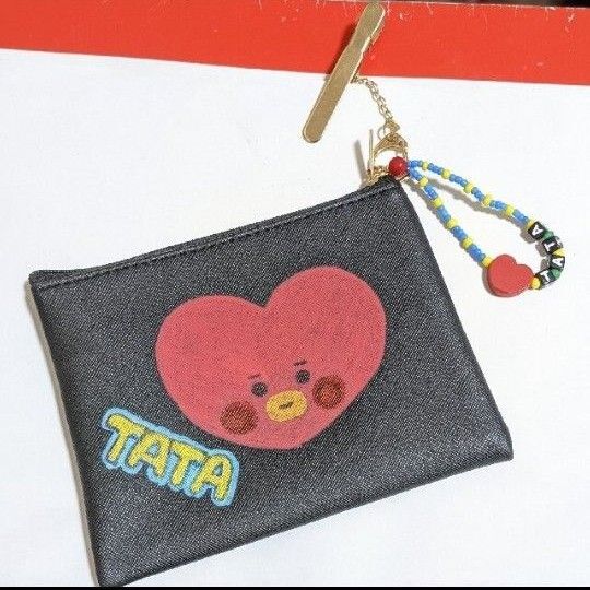 ★ BTS TATA ペイント ミニポーチ ★ 防弾少年団 テテ V ミニケース ペイントポーチ