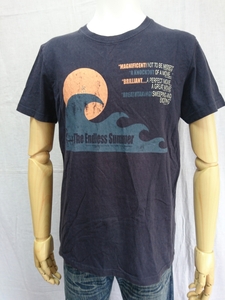 THE ENDLESS SUMMER 波乗りTシャツ ムーン 月 エンドレスサマー tes RonHerman ネイビー Mサイズ お洒落 半袖 ヴィンテージ イラスト surf