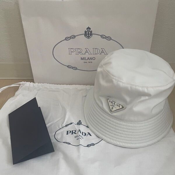 PRADA バケットハット ホワイト S
