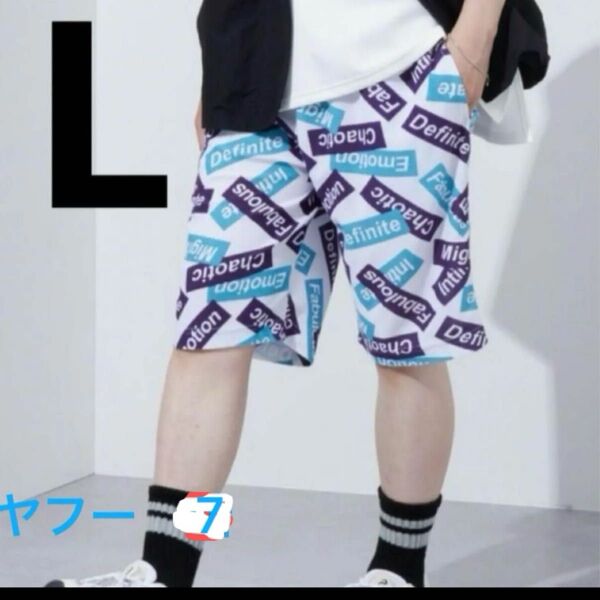 Anchor Smith サマースウェット アソート総柄 イージーハーフパンツ ブルー系 / L