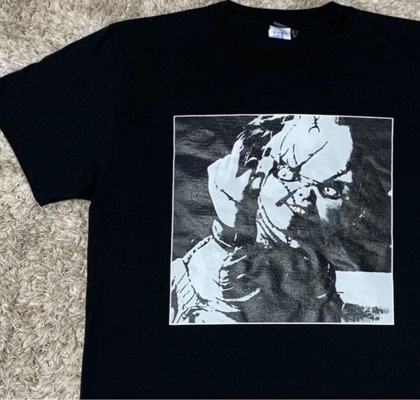 男女兼用 少数入荷 チャイルドプレイ チャッキー Tシャツ(黒)