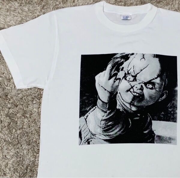 男女兼用 少数入荷 チャイルドプレイ チャッキー Tシャツ(白)
