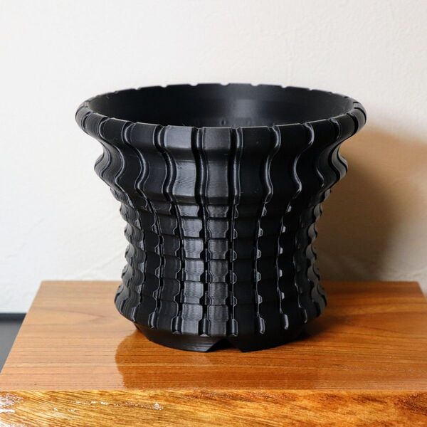 植木鉢 4号(13.5×11) 室内用 ORP-POT09_INBK 3Dプリント鉢 プラ鉢 アガベ