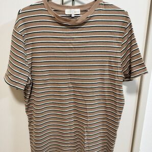 しまむら☆LOGOS DAYS☆マルチボーダー☆リブTシャツ☆半袖☆LL