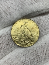 【Ωコイン】1915年 オールドインディアン 2.5ドル金貨24KGPレプリカ　復刻参考メダル　アメリカ　d9_画像5