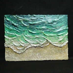 油絵 油彩 油彩画 絵画 絵【エメラルドグリーンの海】